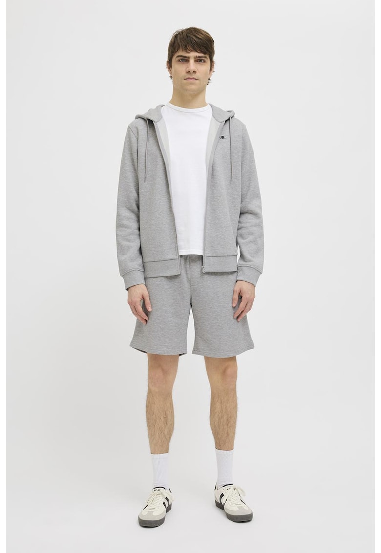 Pantaloni scurti cu talie medie - Gri deschis melange -