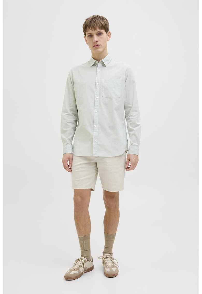 Pantaloni scurti cu talie medie - Bej deschis -