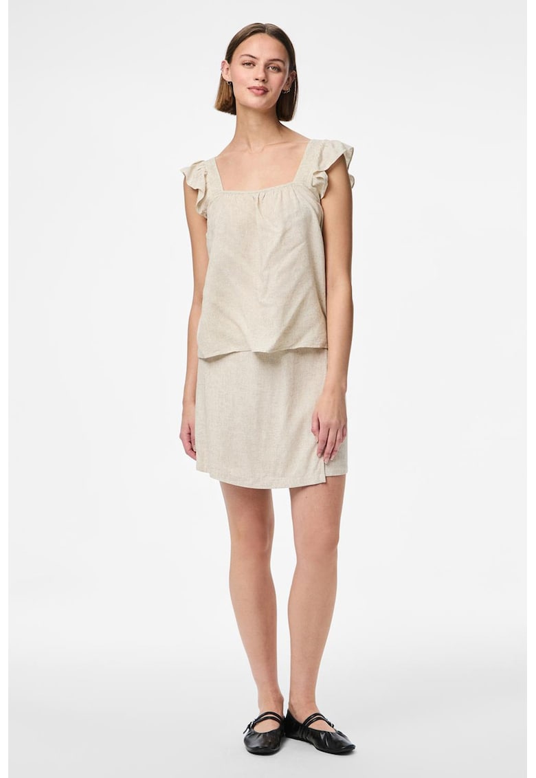 Bluza din amestec de in - Bej -