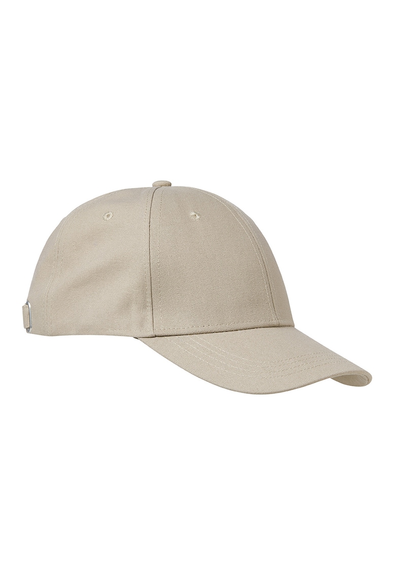 Sapca baseball din amestec de in cu logo lateral brodat - Bej