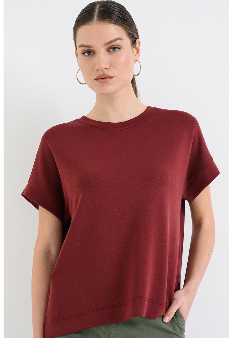 Tricou uni cu croiala lejera - Maro scortisoara