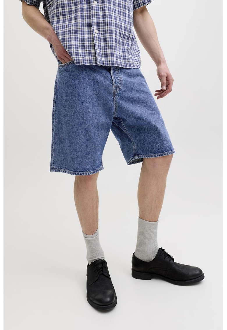 Bermude relaxed fit de denim - Albastru