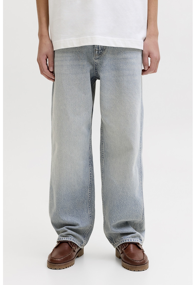 Blugi relaxed fit cu buzunare - Albastru prafuit