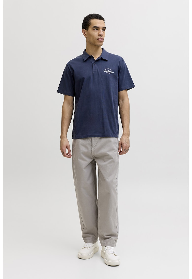 Tricou polo cu imprimeu logo pe piept Brandon - Bleumarin