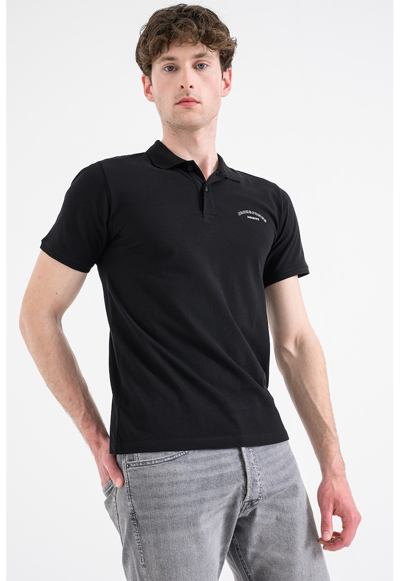 Tricou polo de bumbac organic College - Negru