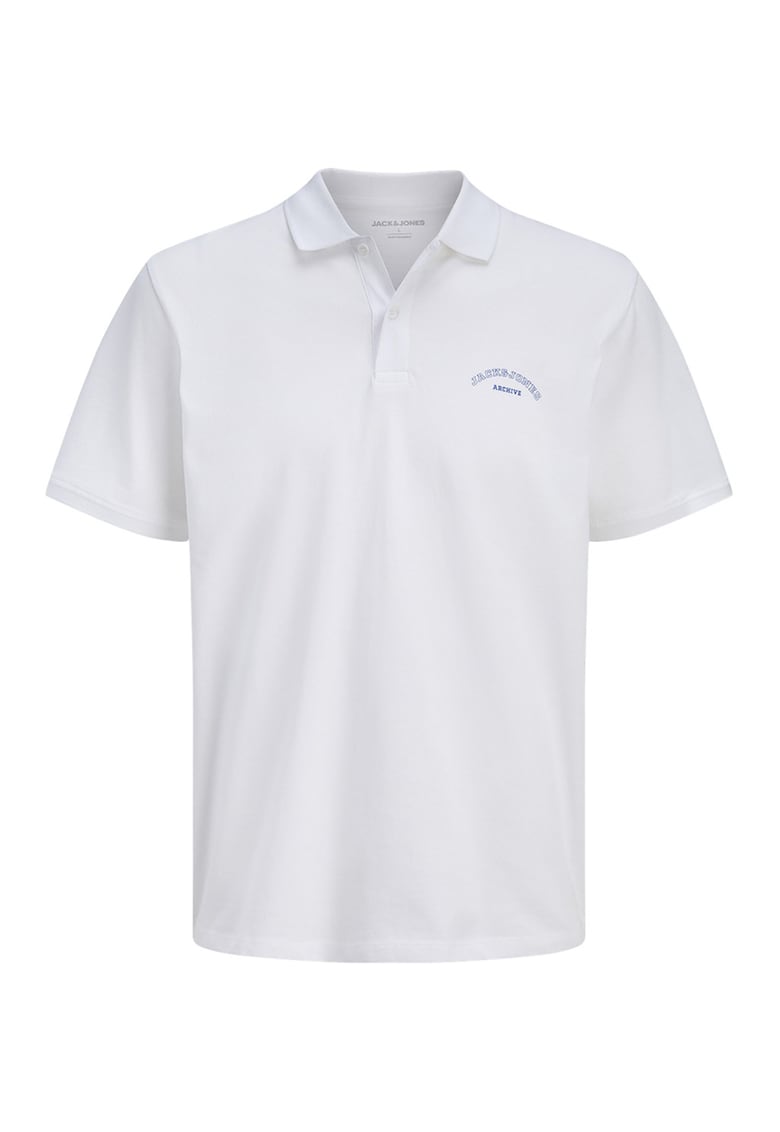 Tricou polo de bumbac organic College - Alb optic