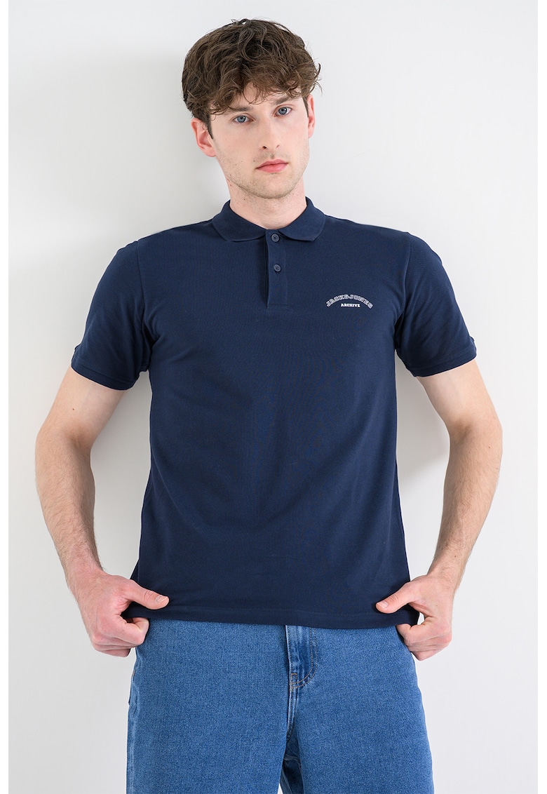 Tricou polo de bumbac organic College - Bleumarin