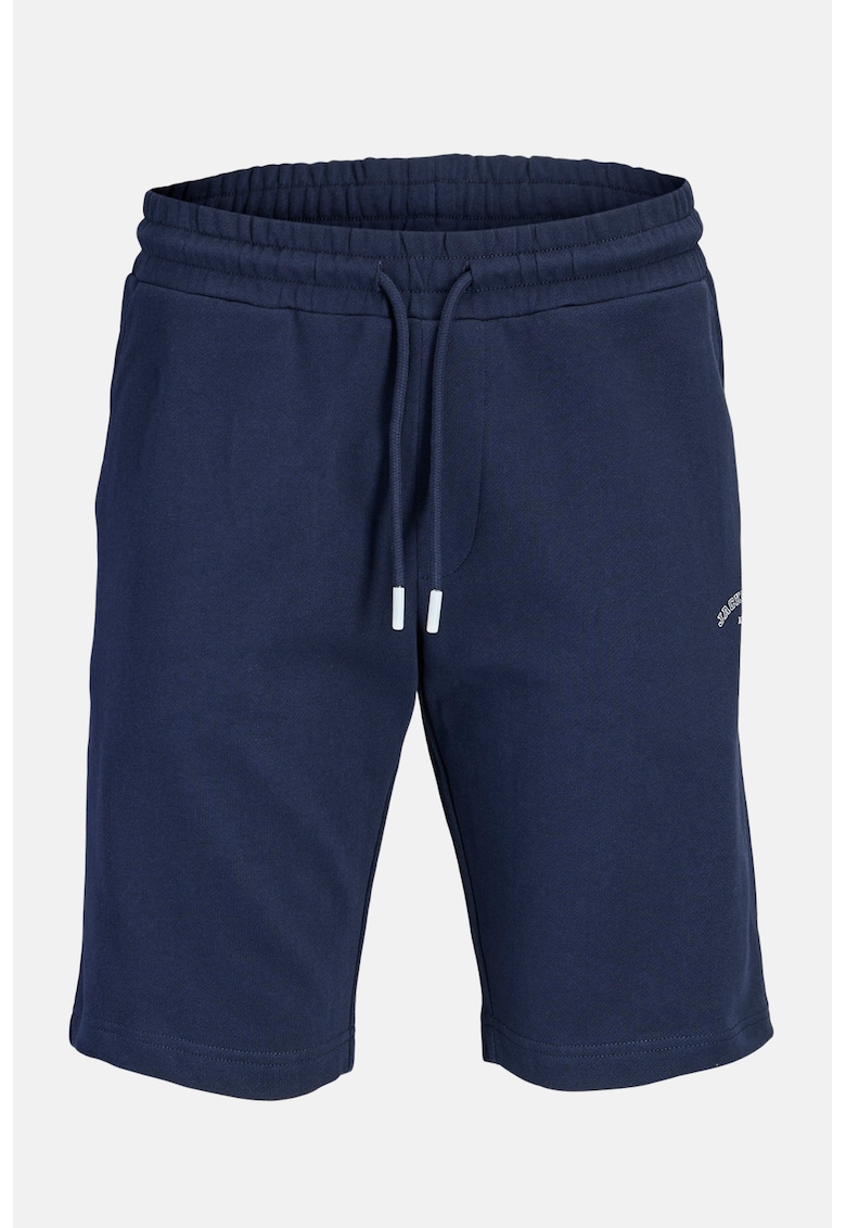Pantaloni scurti de trening cu imprimeu logo - Bleumarin