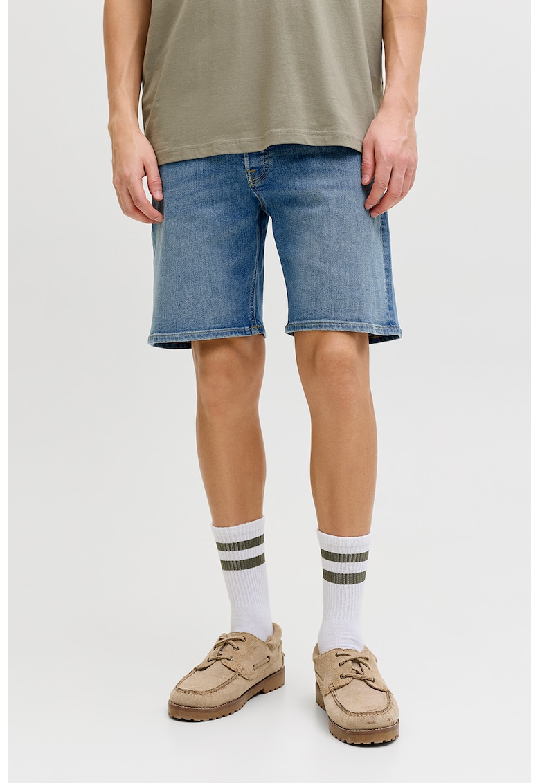 Blugi scurti cu model uni - Albastru