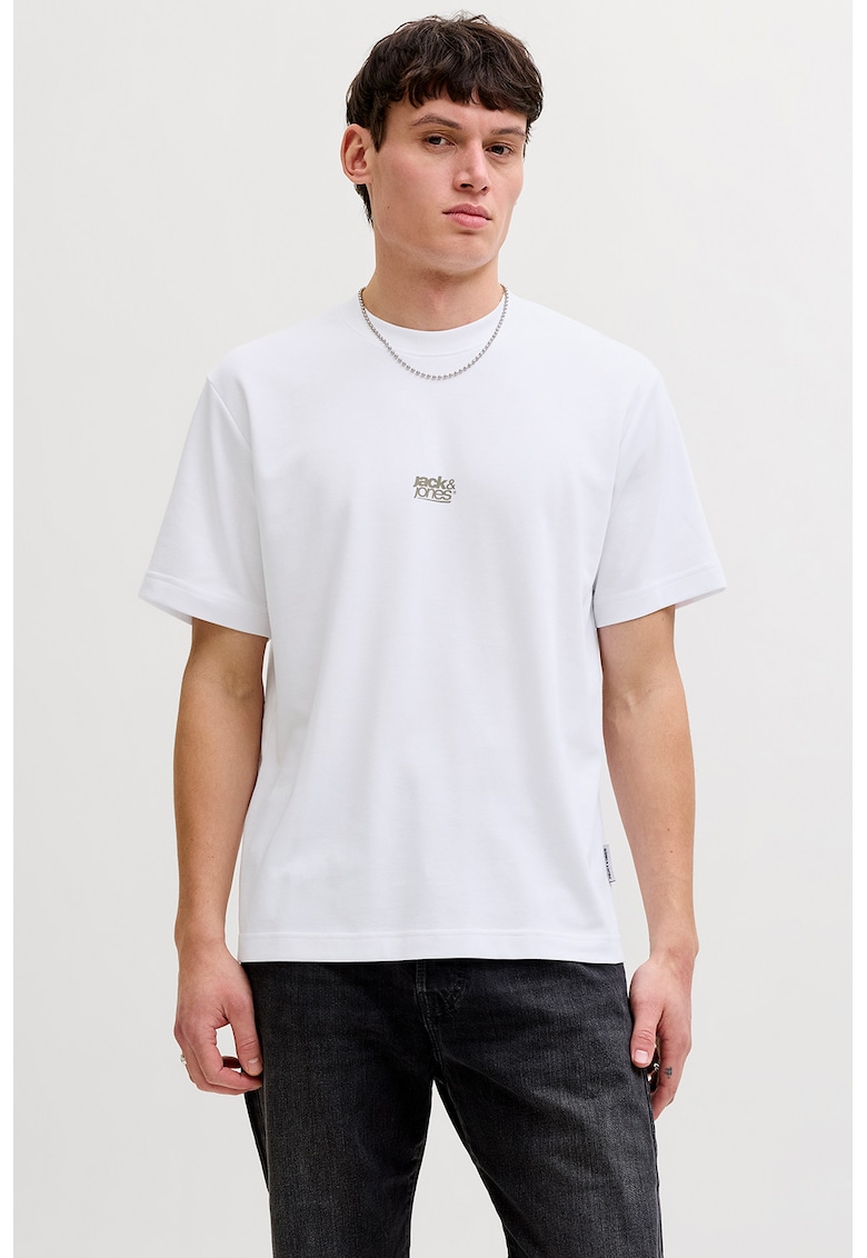 Tricou cu imprimeu logo camuflaj - Alb optic