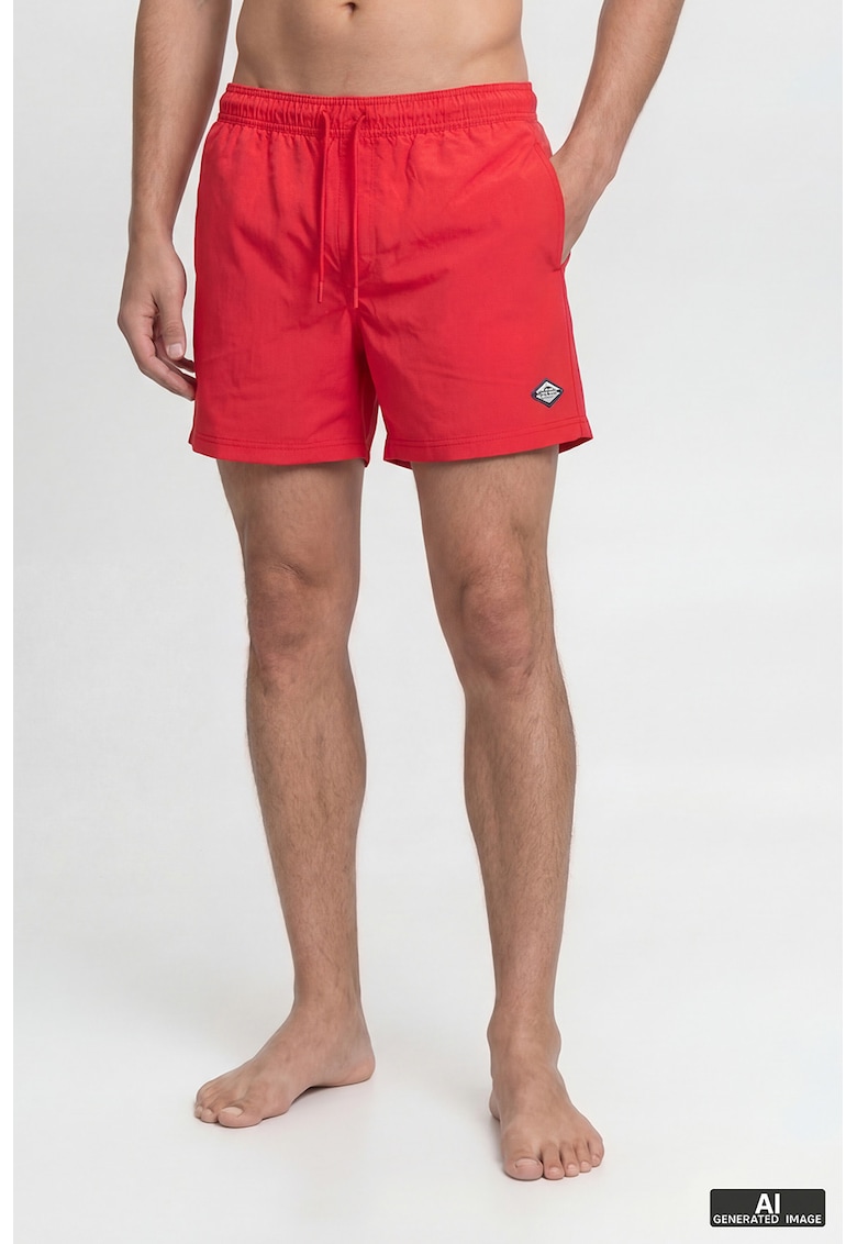 Pantaloni scurti de baie cu talie ajustabila - Rosu vermillion