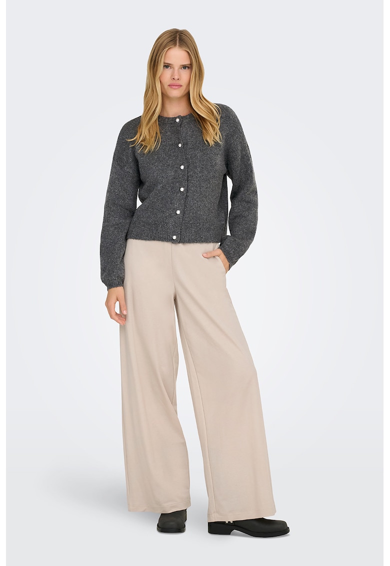 Pantaloni relaxed fit cu snur - Crem