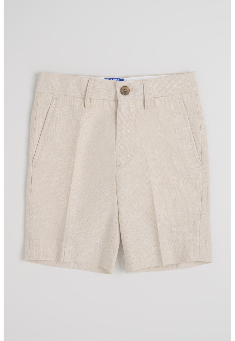 Pantaloni scurti din amestec de in - Bej deschis