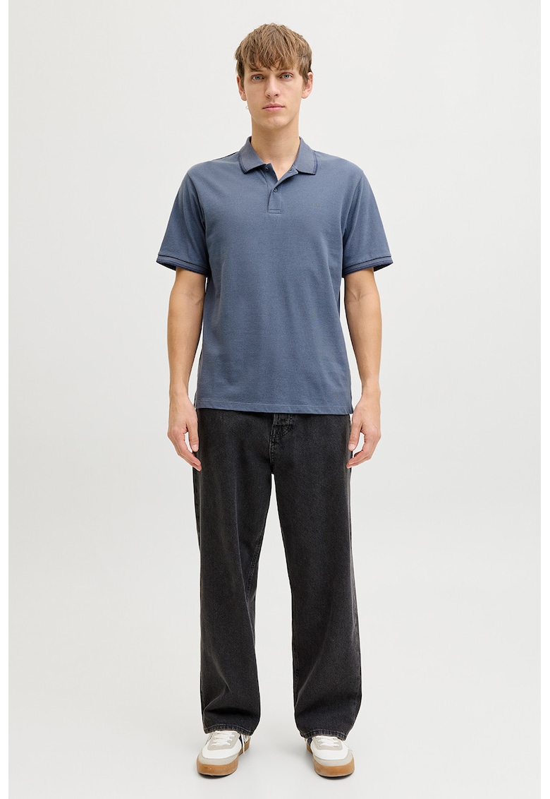 Tricou polo regular fit - Albastru prafuit -