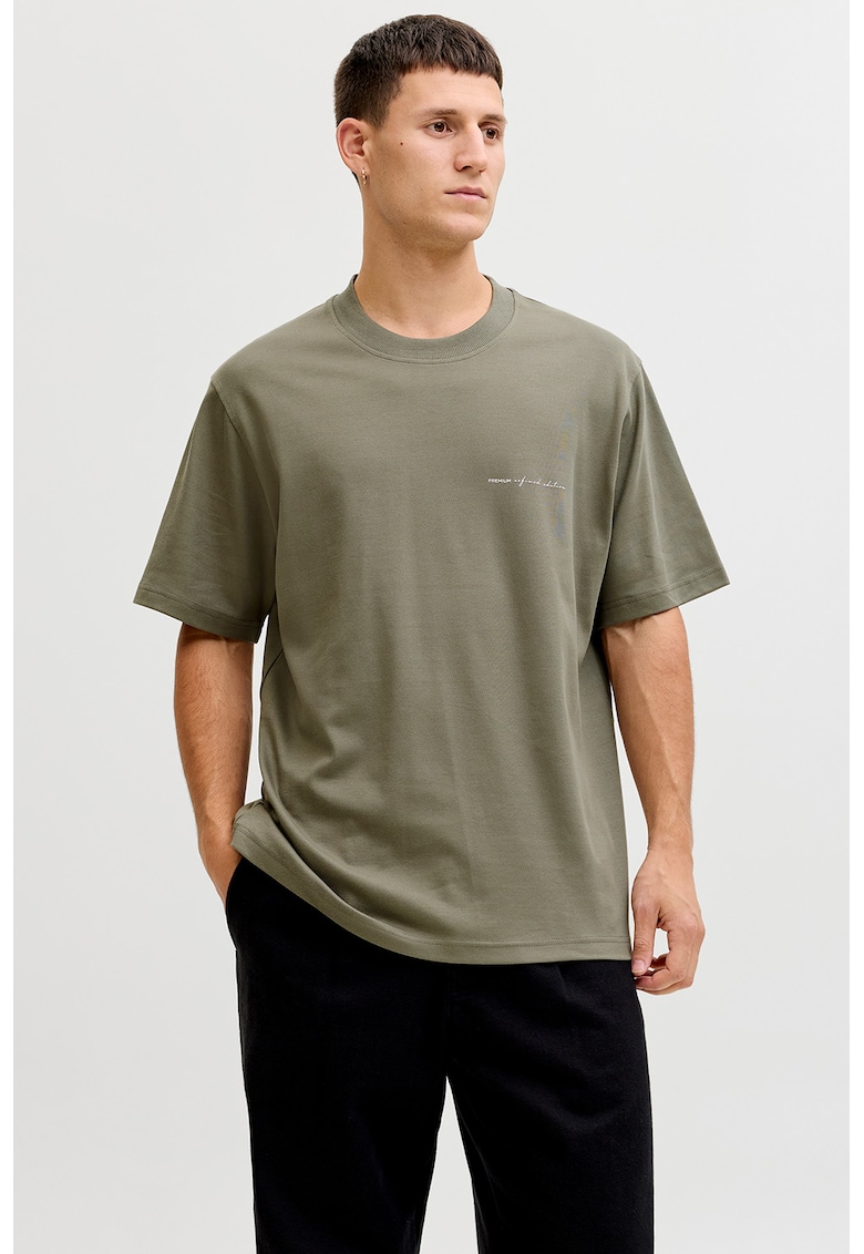 Tricou lejer din amestec de bumbac organic - Kaki