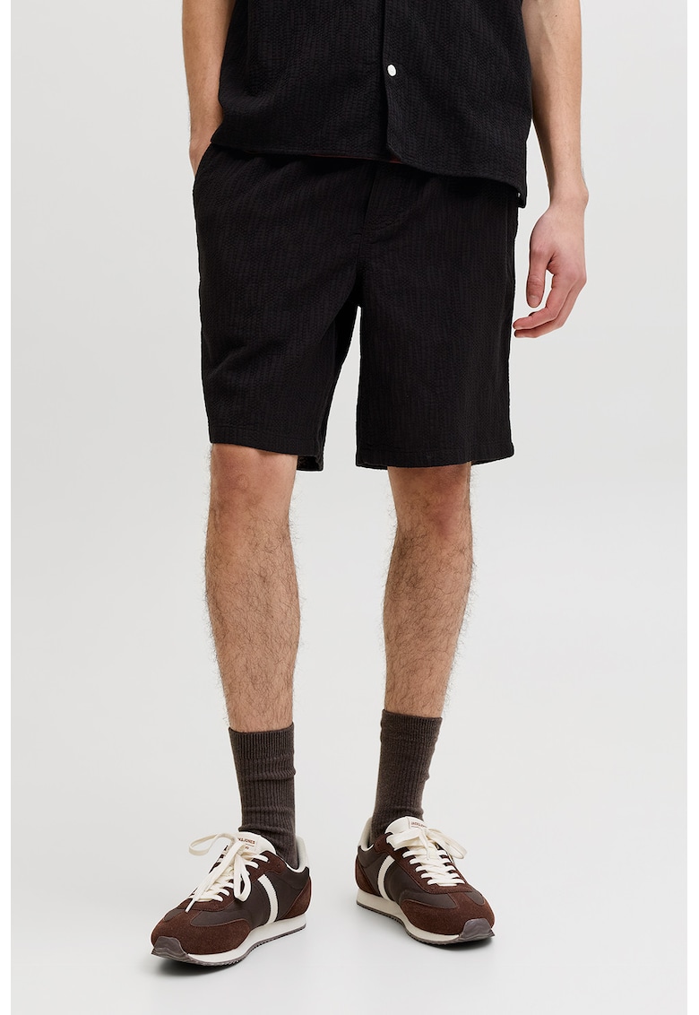 Pantaloni scurti texturati relaxed fit - Negru -