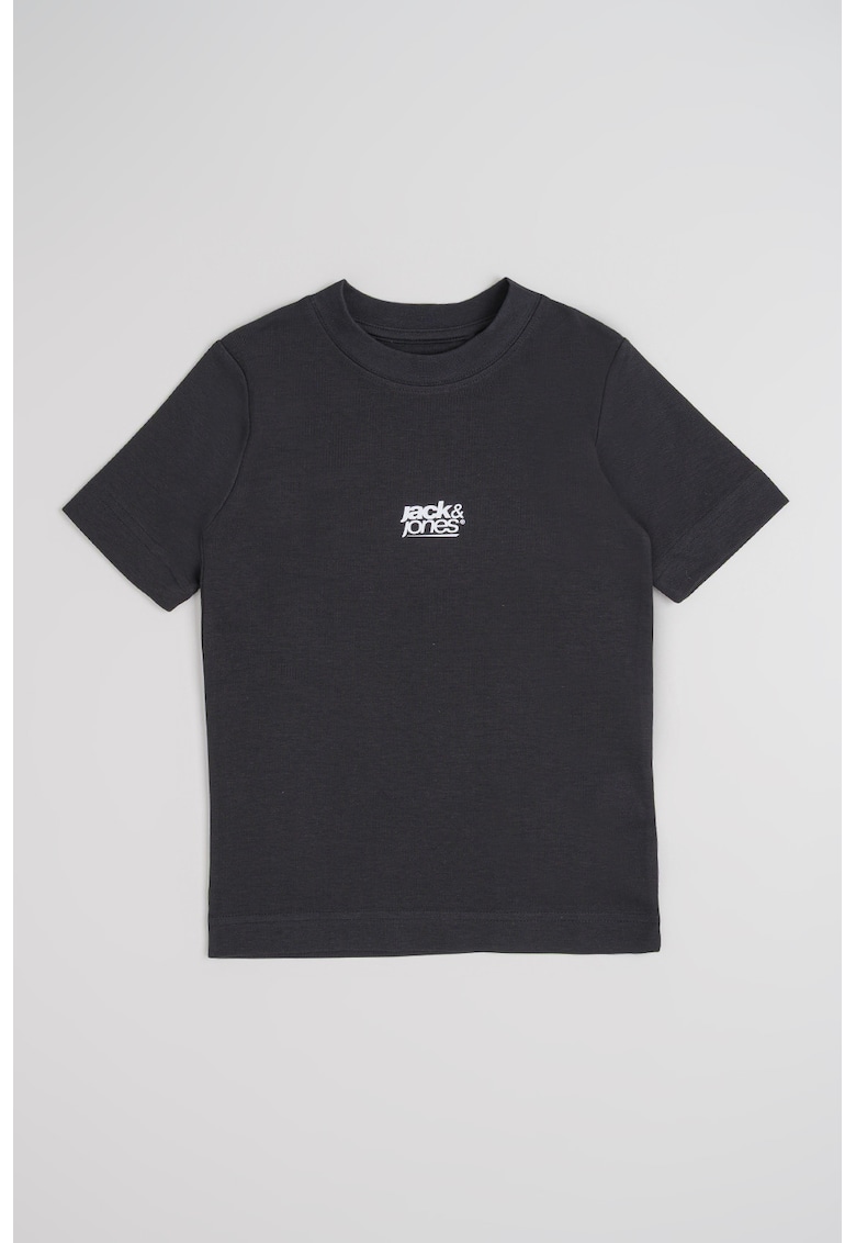 Tricou din bumbac cu imprimeu grafic si logo - Negru