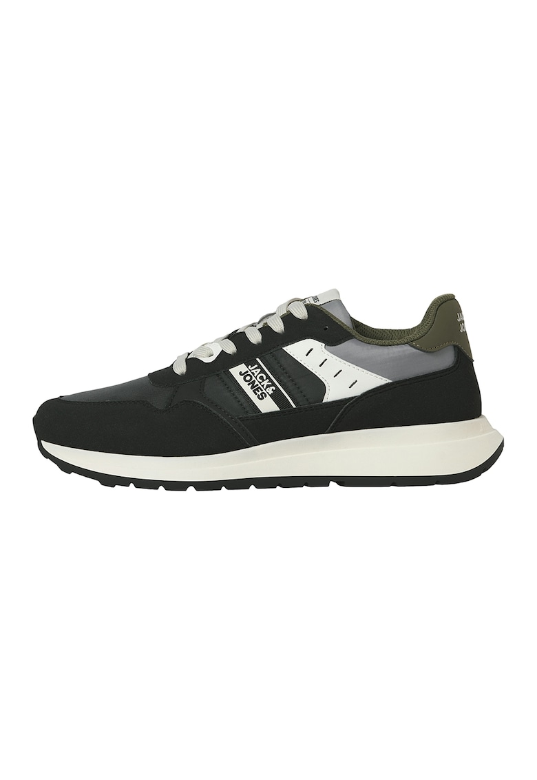 Pantofi sport cu insertii din plasa - Alb murdar/Gri antracit