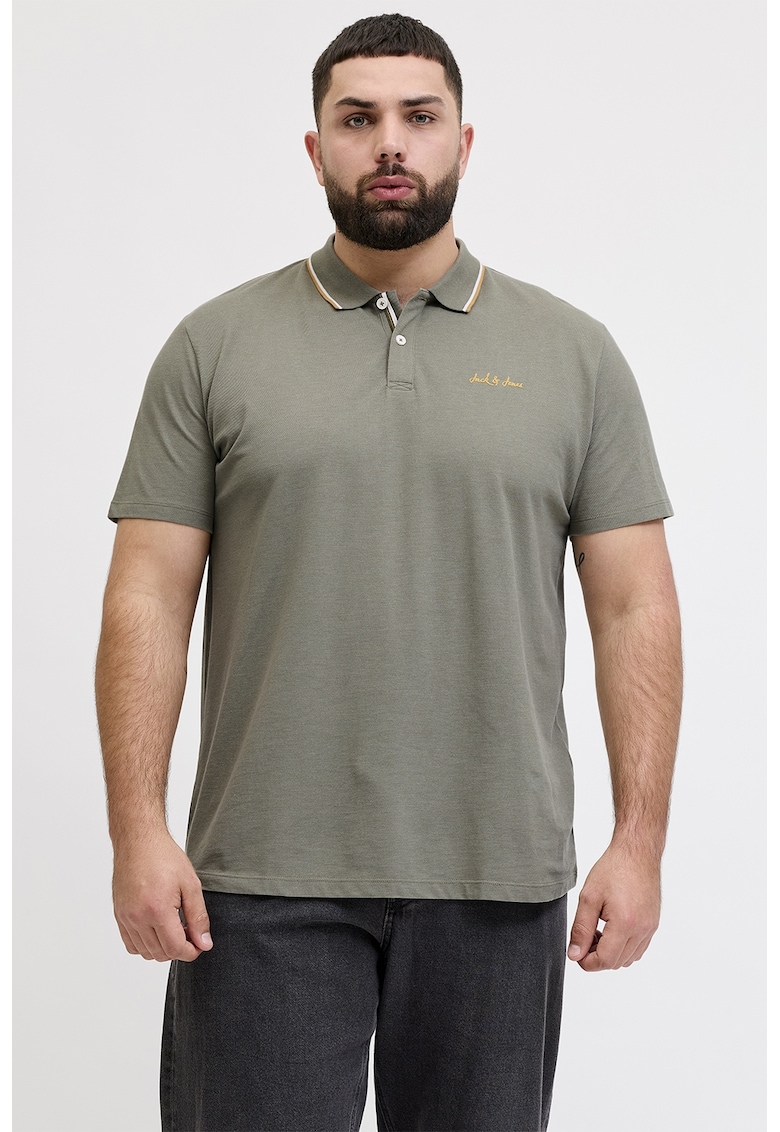 Tricou polo din material pique - Verde pal