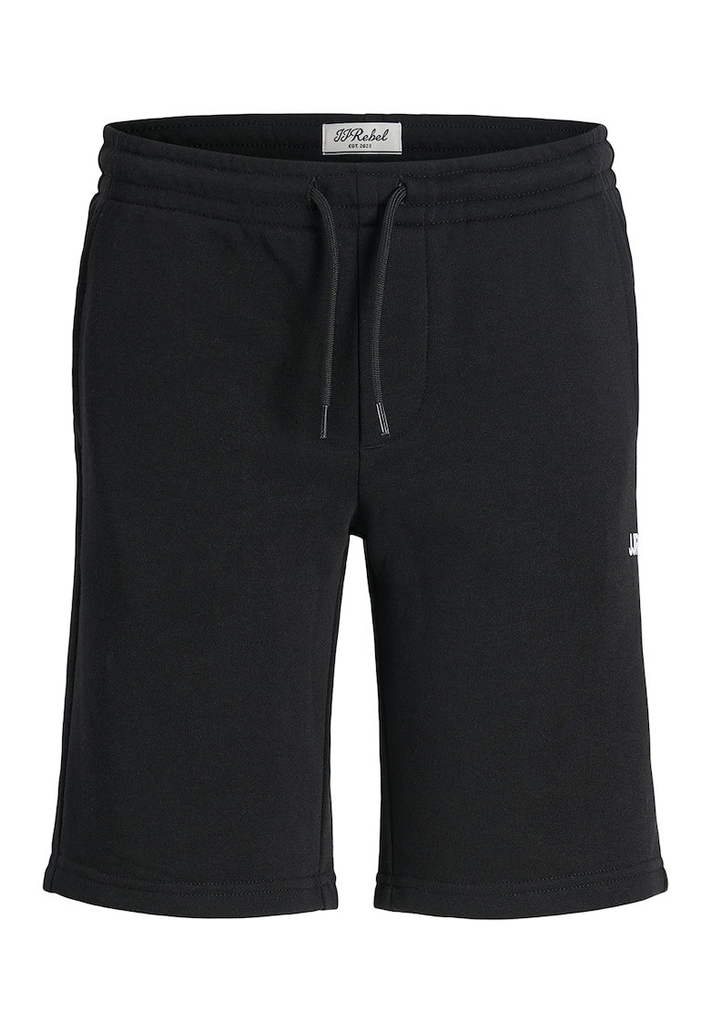 Pantaloni scurti de trening cu snur in talie - Negru