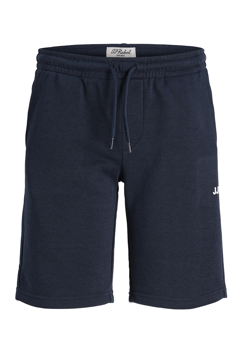 Pantaloni scurti de trening cu snur in talie - Bleumarin