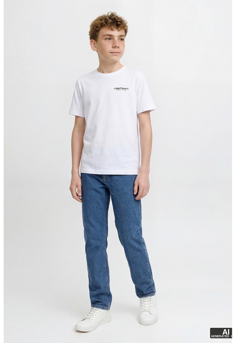 Blugi regular fit cu talie medie - Albastru