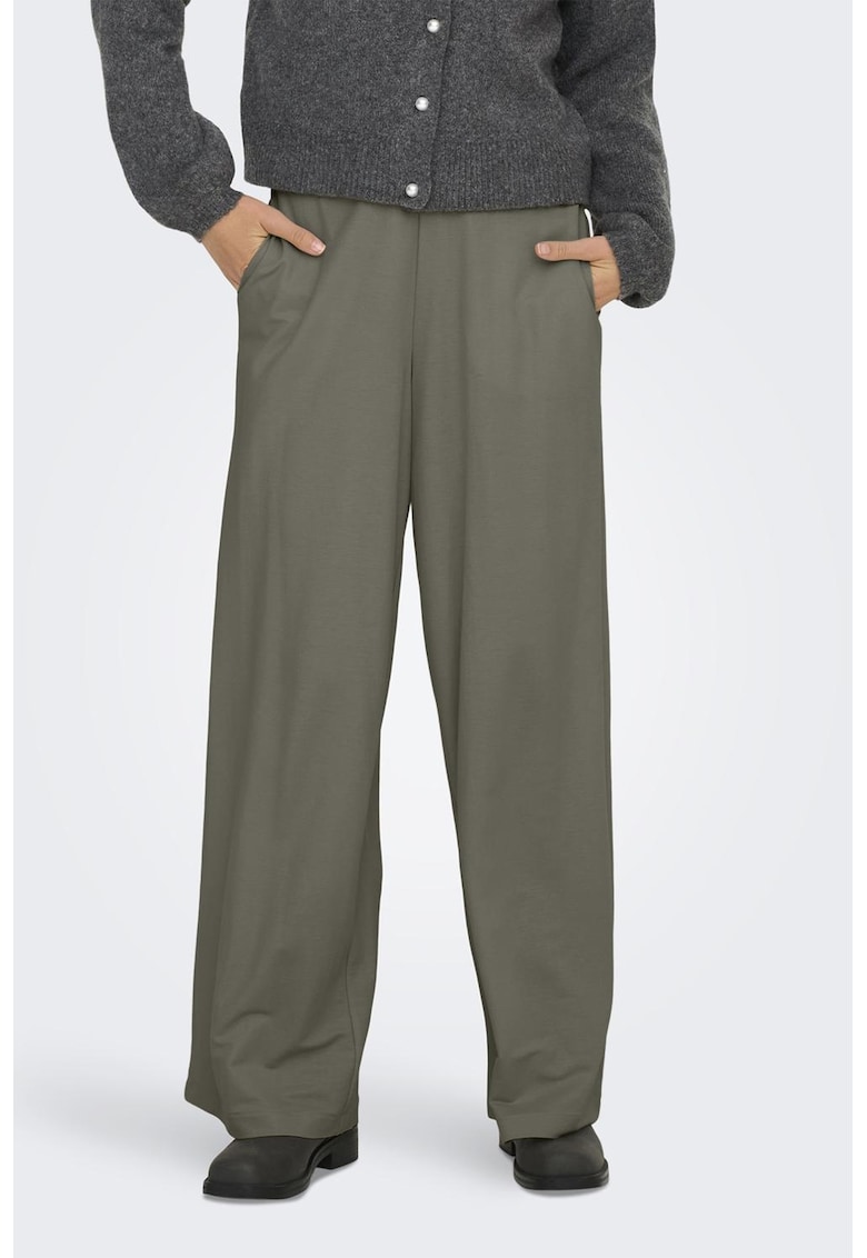 Pantaloni relaxed fit cu snur - Verde feriga