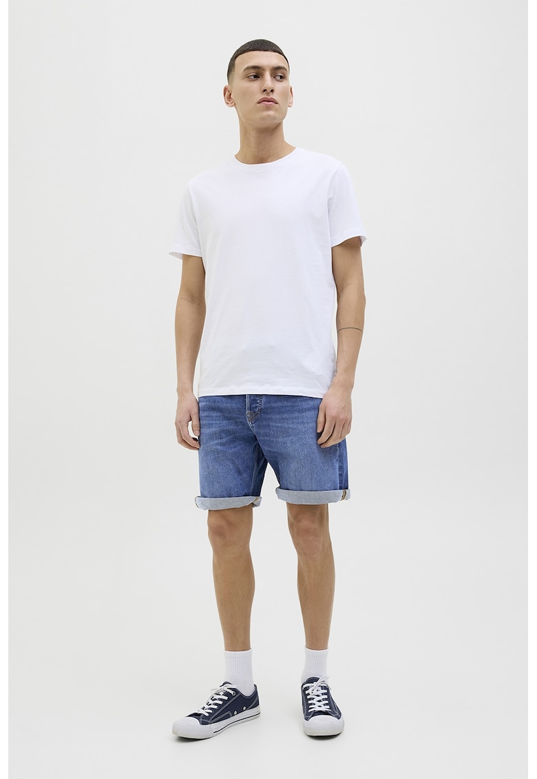 Pantaloni scurti cu model cu 5 buzunare - Albastru