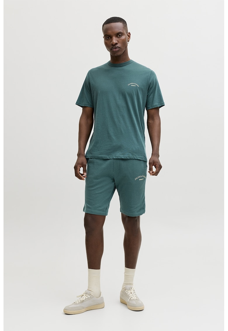 Set de bermude sport si tricou din bumbac - Verde englez