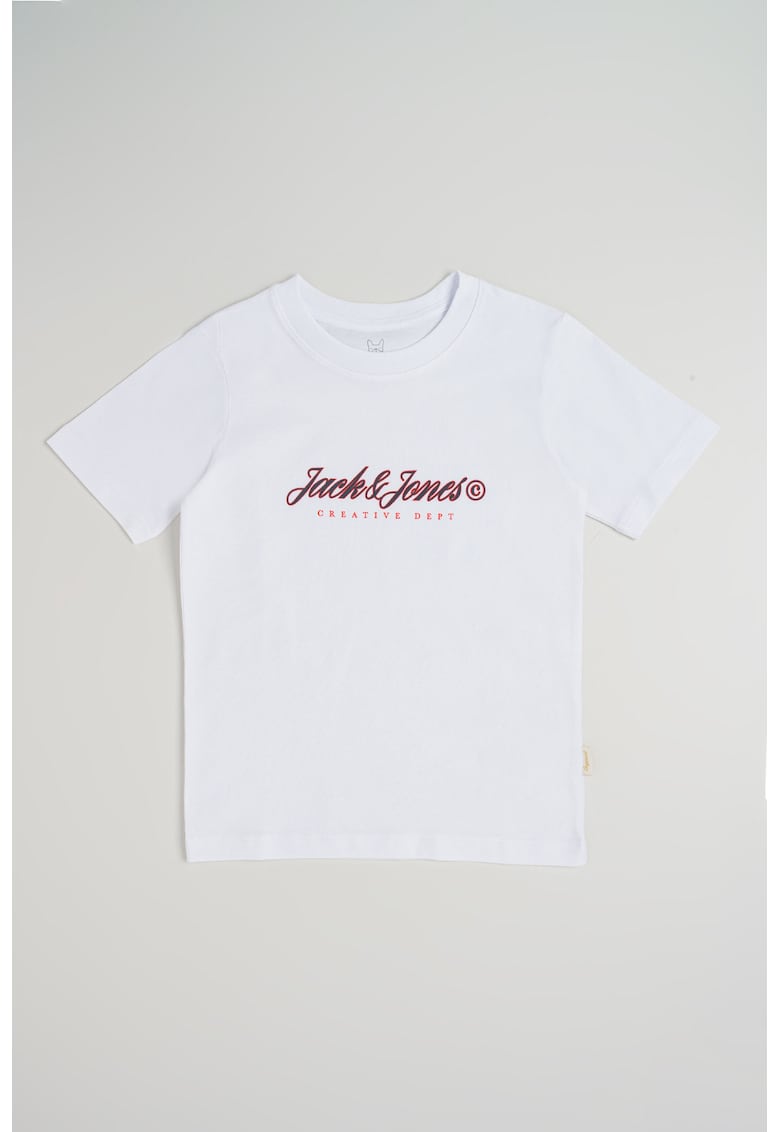 Tricou din bumbac organic cu logo pe piept - Rosu/Alb optic