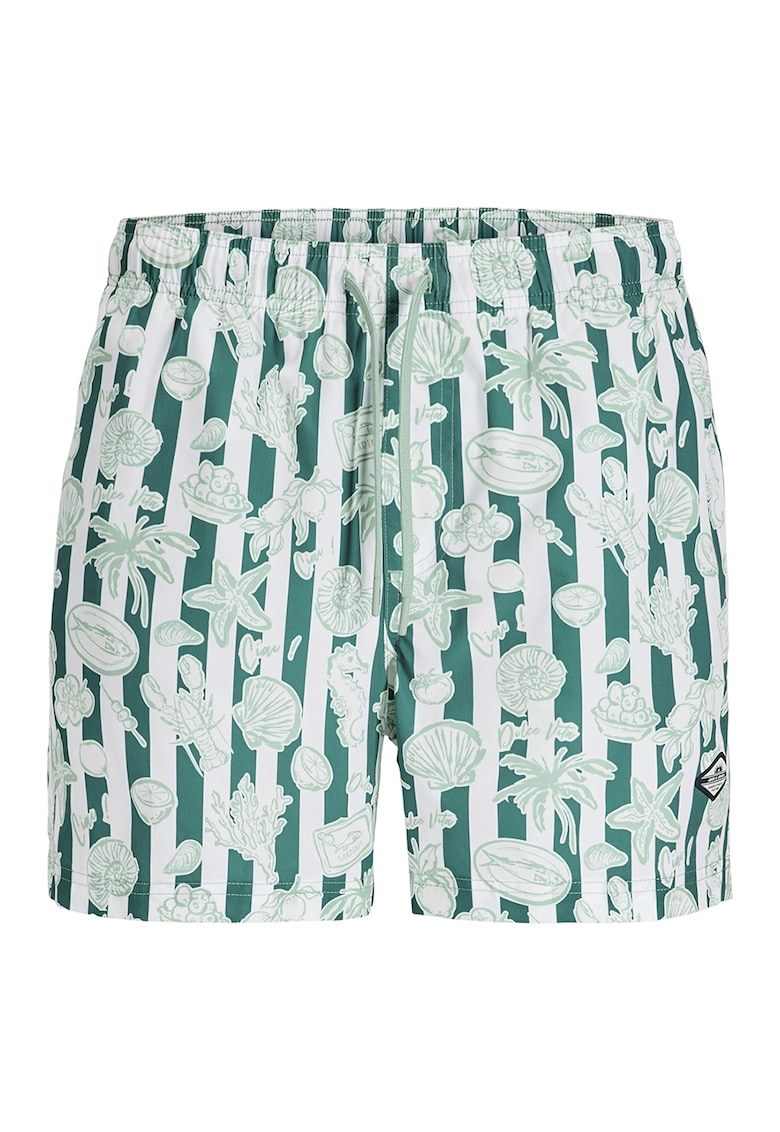 Pantaloni scurti de baie cu imprimeu - Verde pal