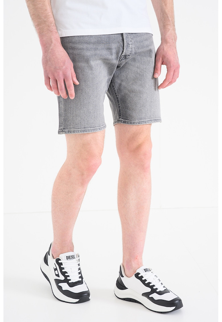 Blugi scurti din denim cu buzunare - Gri melange