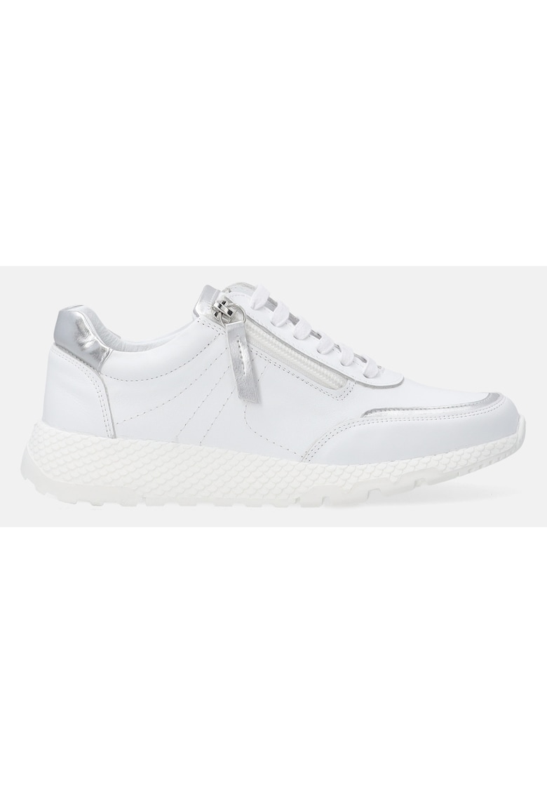 Pantofi sport din piele cu fermoar si talpa wedge