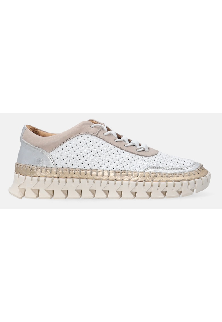 Pantofi sport din piele cu cu insertii contrastante