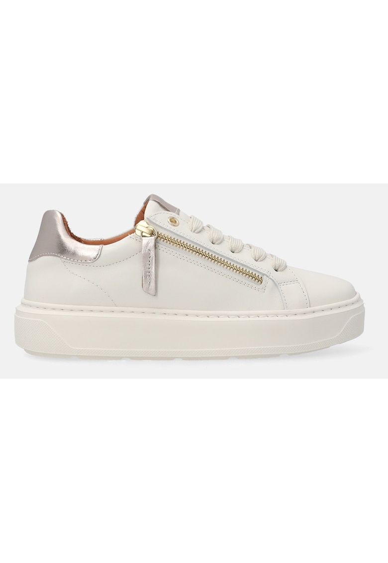 Pantofi sport flatform din piele cu fermoar