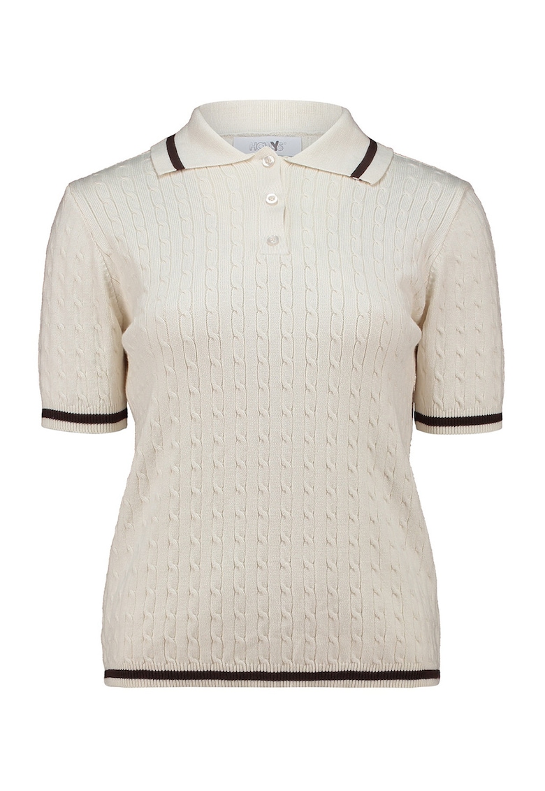 Tricot tricotat cu terminatii contrastante