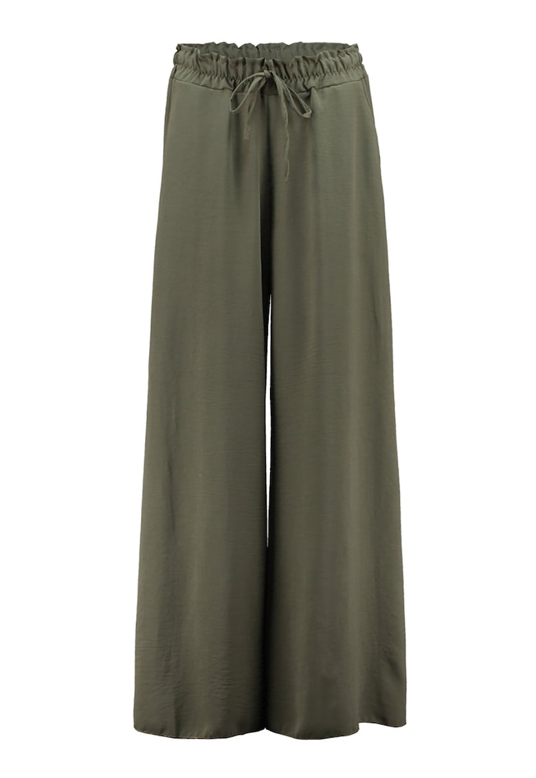 Pantaloni uni cu snur in talie - Kaki