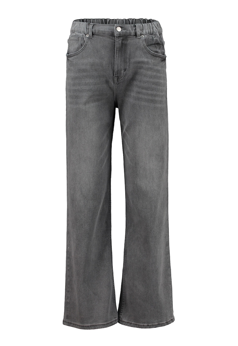 Blugi evazati cu aspect decolorat - Gri