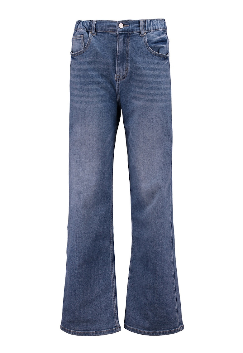 Blugi evazati cu aspect decolorat - Albastru deschis
