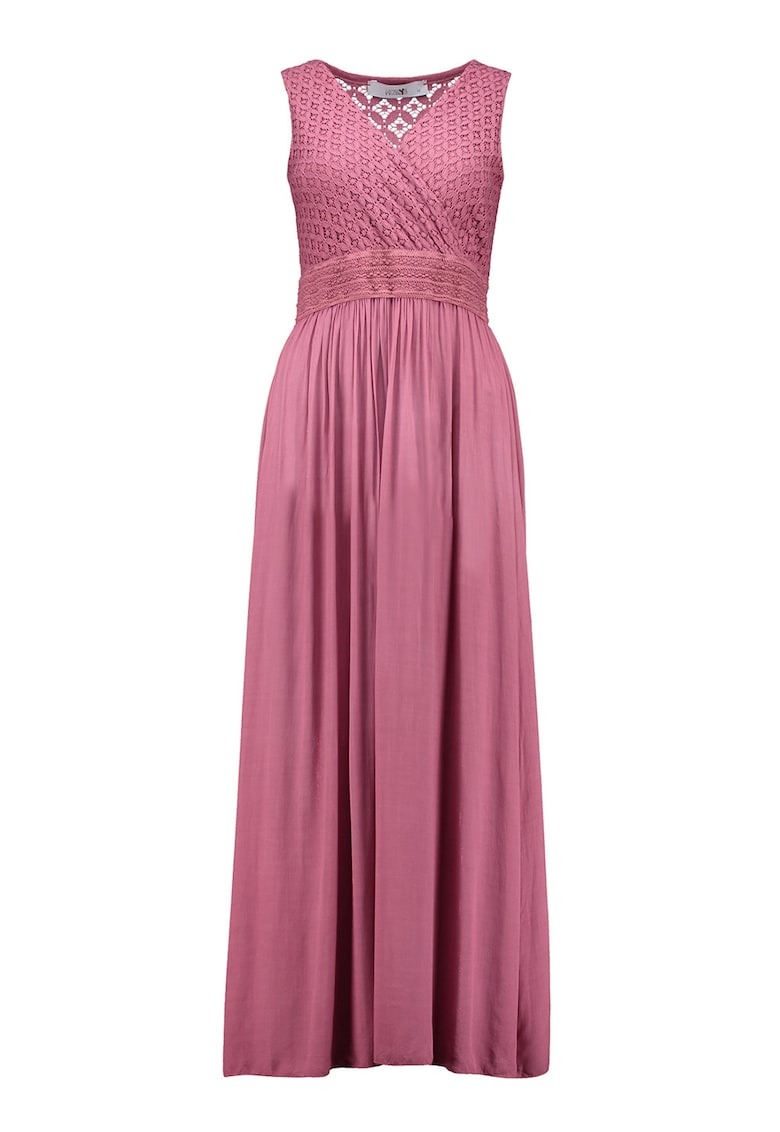 Rochie plisata - fara maneci - Roz prafuit