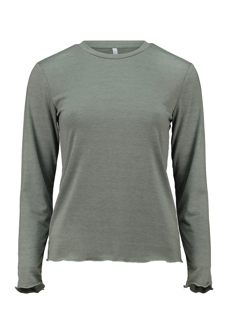 Bluza cu model uni si terminatie ondulata