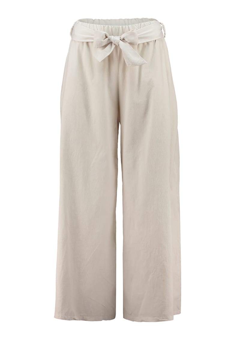 Pantaloni din bumbac cu croiala ampla - Bej deschis