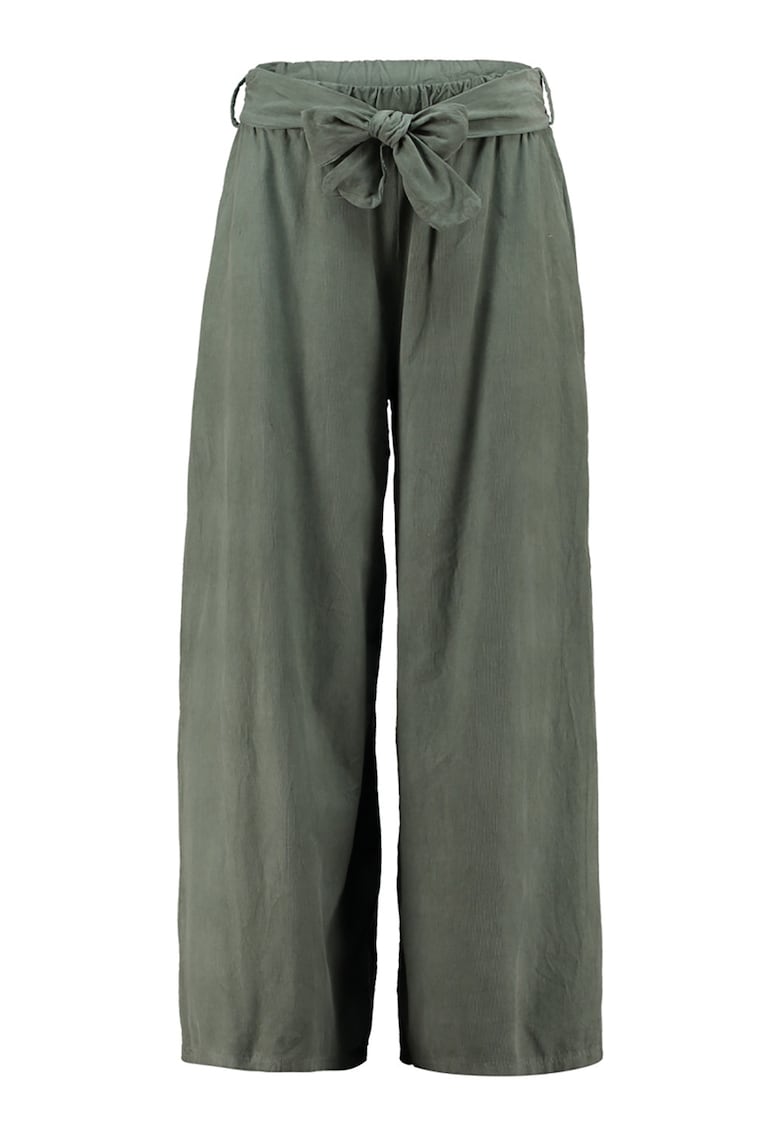 Pantaloni din bumbac cu croiala ampla - Verde pal