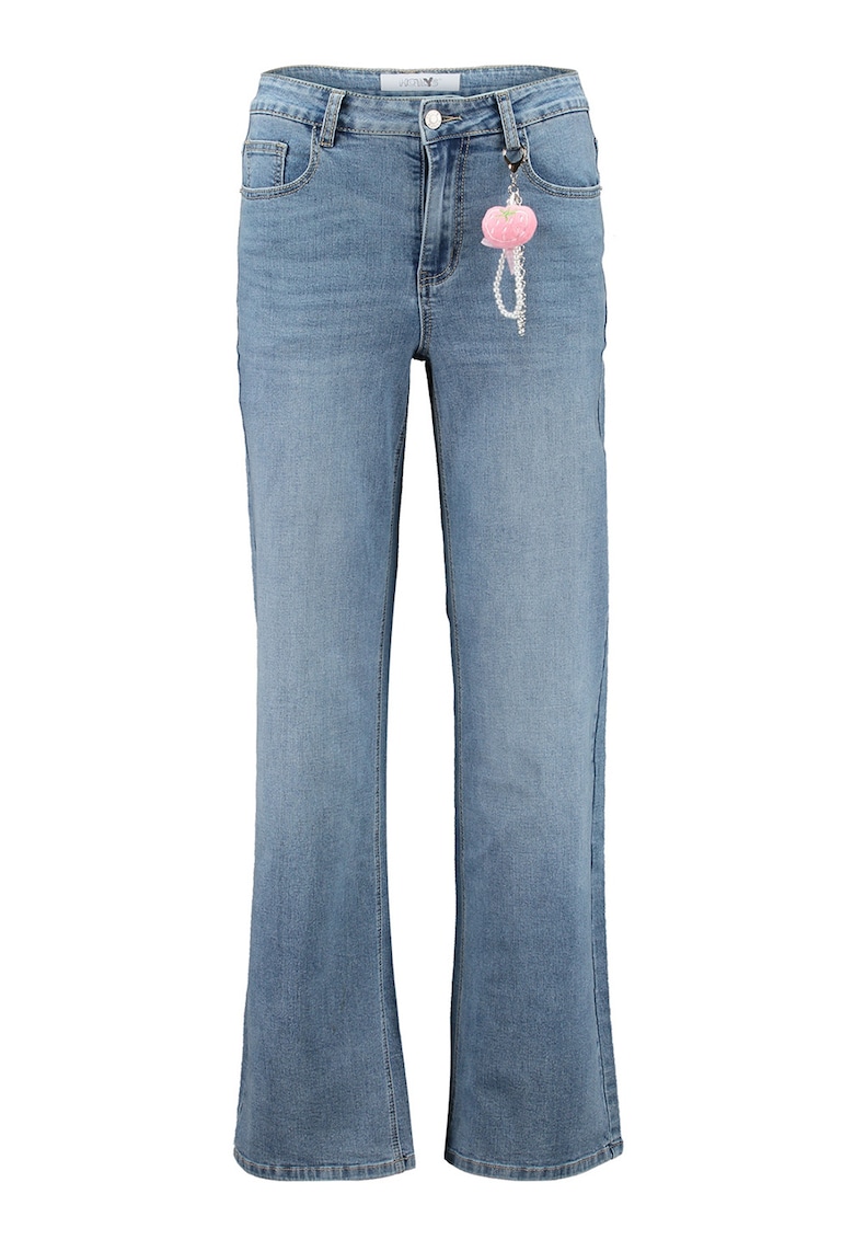 Blugi evazati cu talie medie - Albastru deschis