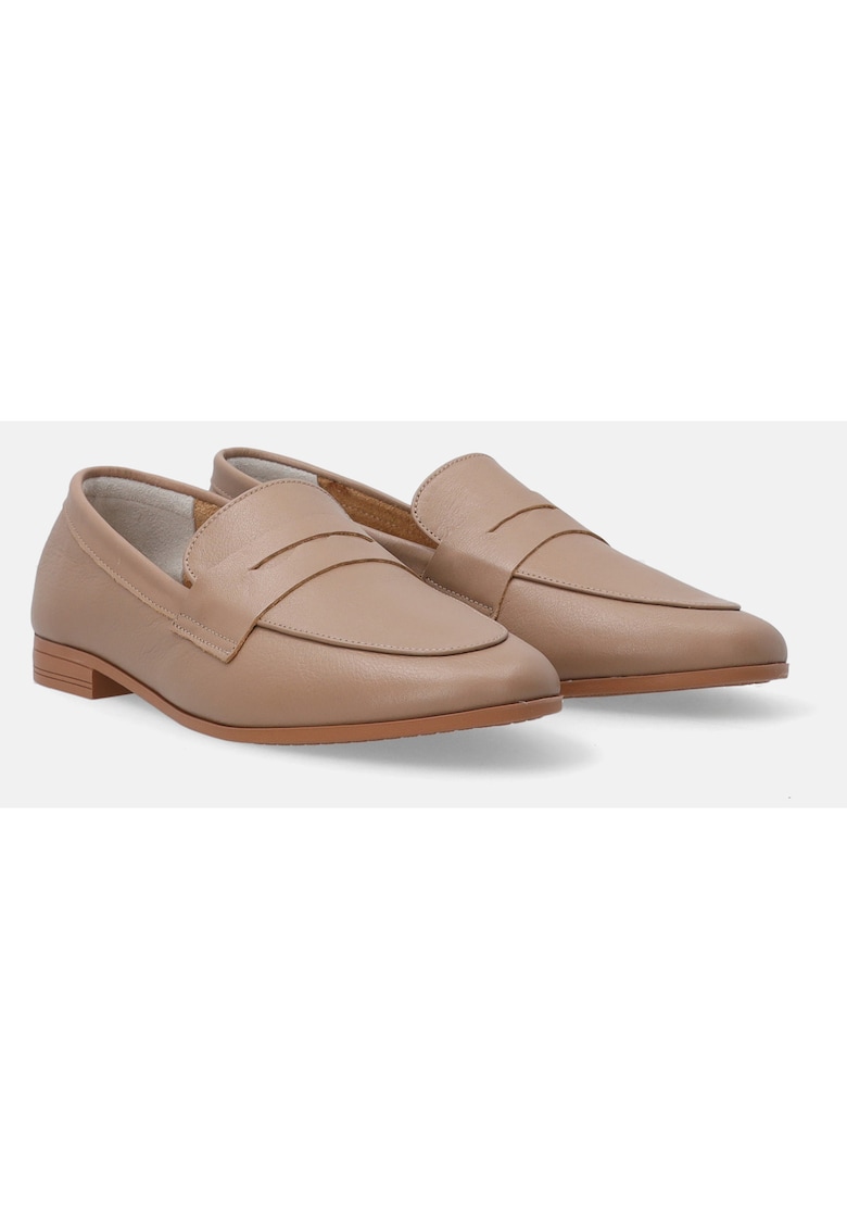 Pantofi loafer din piele cu imprimeu uni -