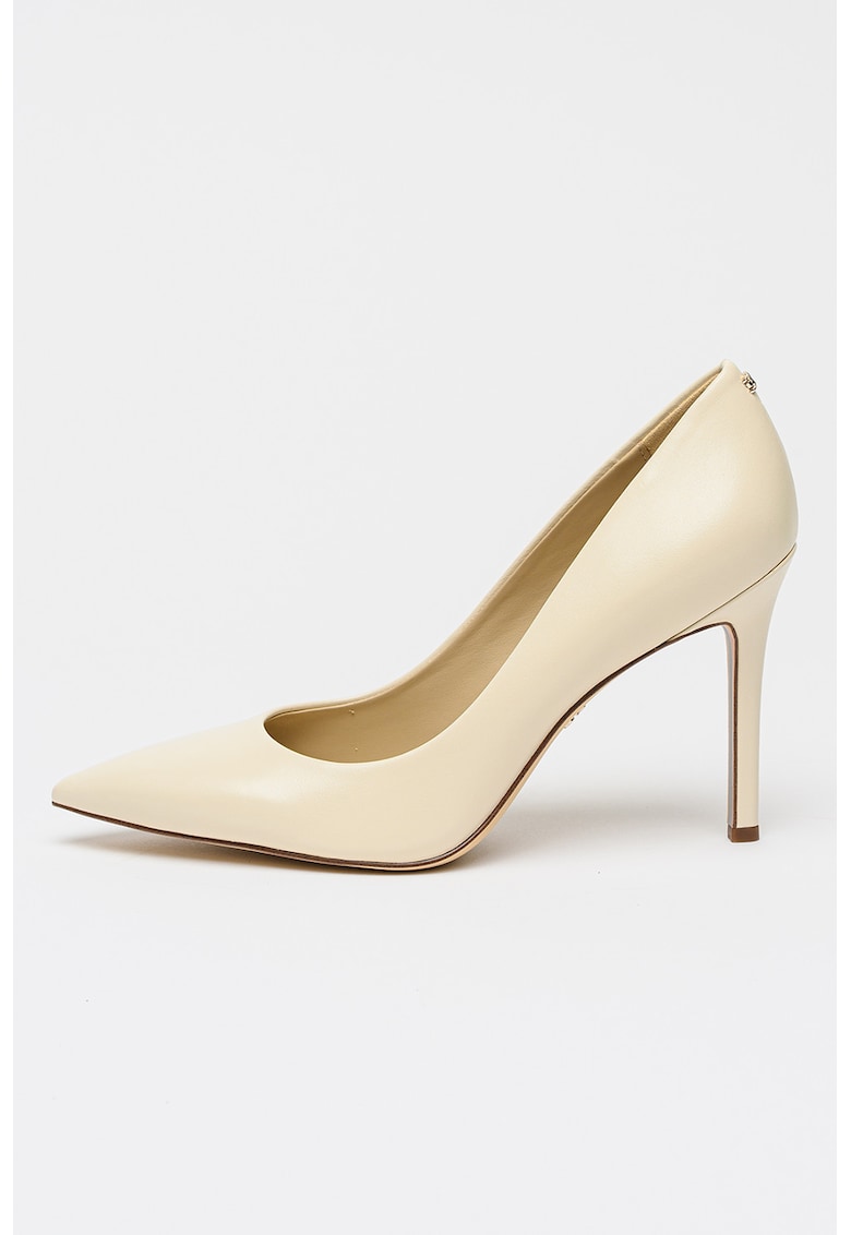 Pantofi de piele cu varf ascutit Hazel - Alb fildes