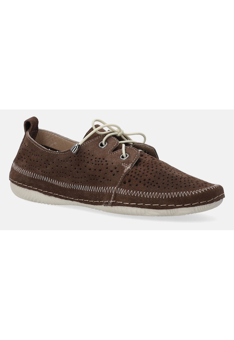 Pantofi sport usori din piele intoarsa cu model perforat
