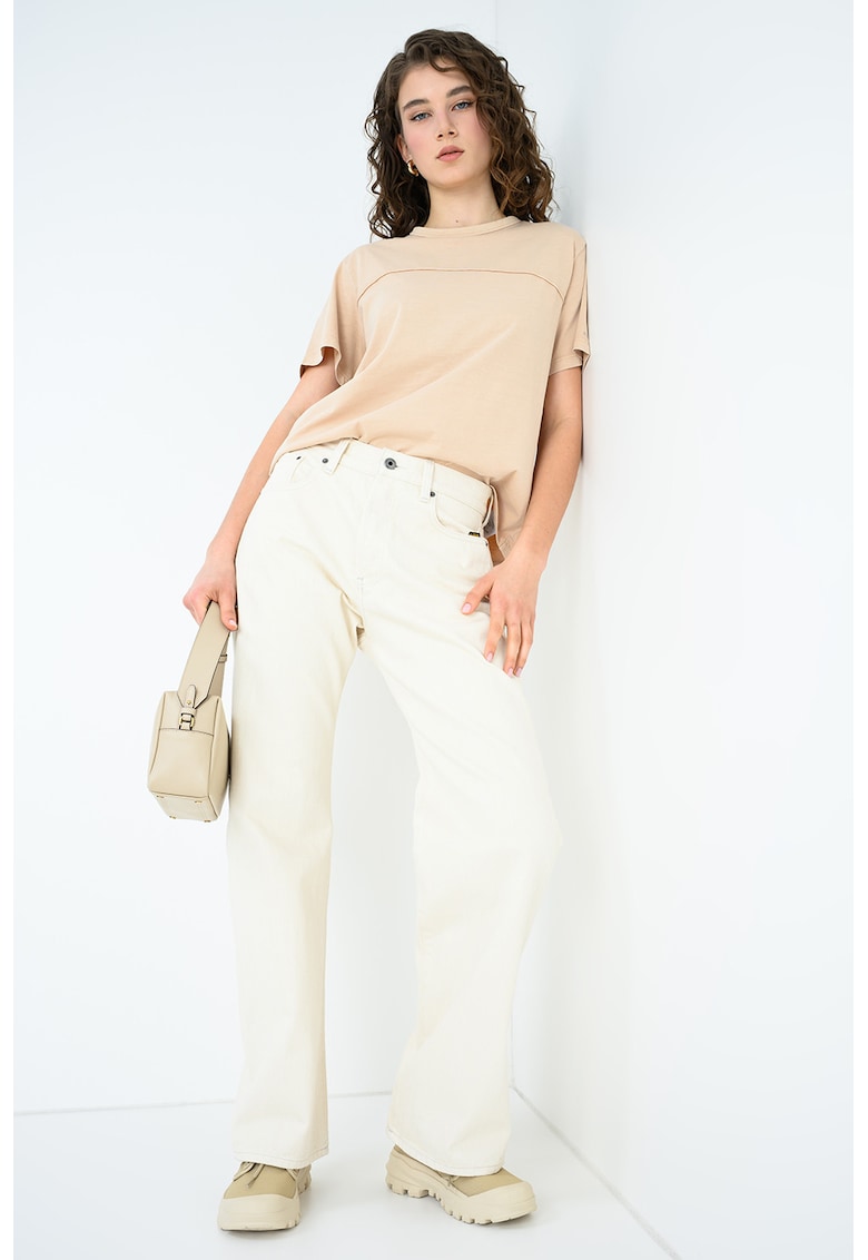 Blugi relaxed fit cu talie inalta Bowey - Bej deschis