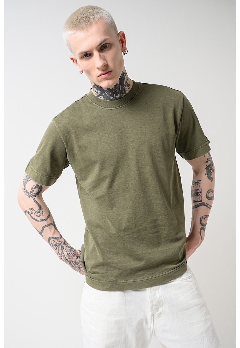 Tricou uni de bumbac organic - Verde masliniu