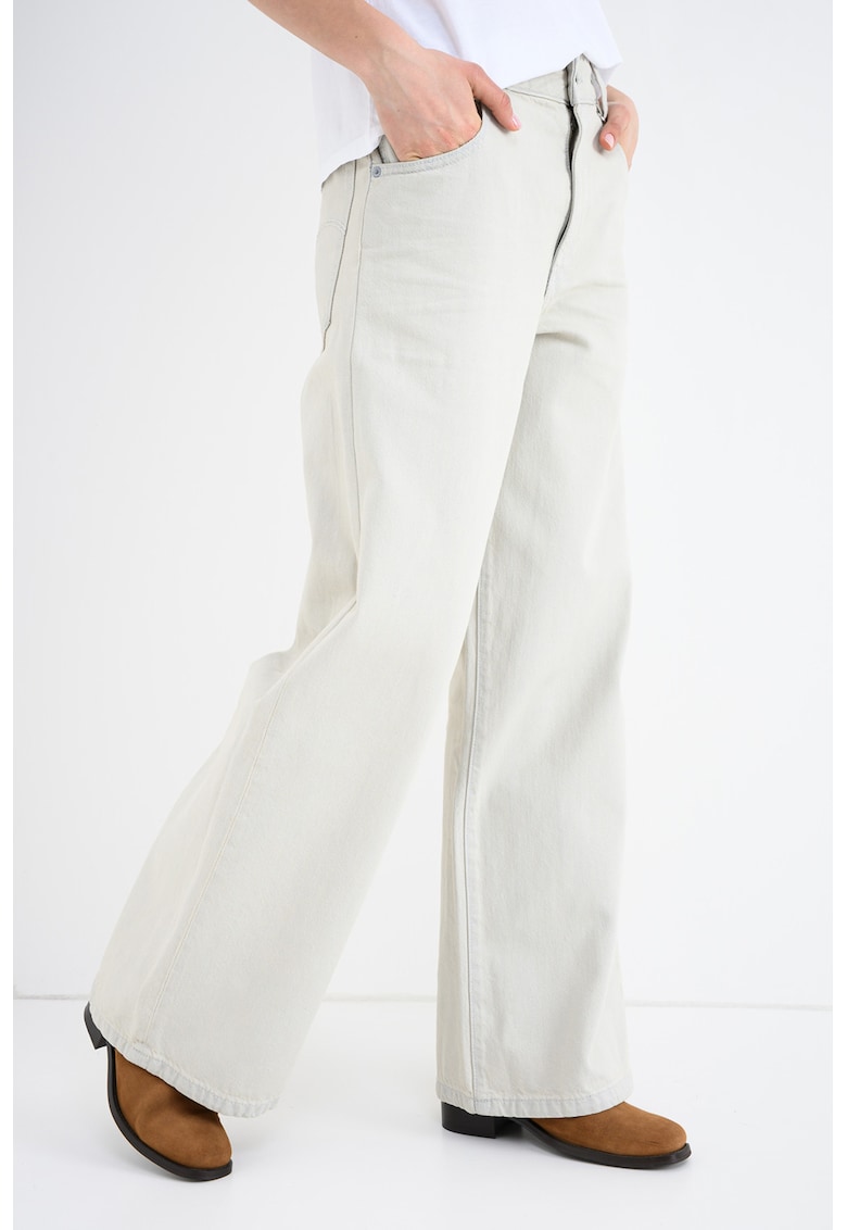 Blugi cu croiala ampla si talie inalta Skater - Bej deschis